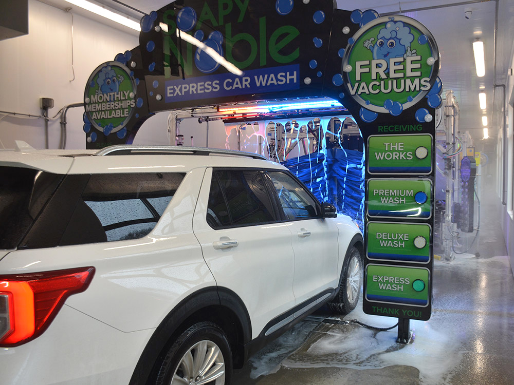 Soapy Noble Cars in Car Wash